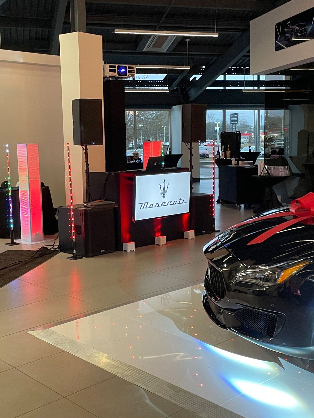 Maserati launch inside a showroom