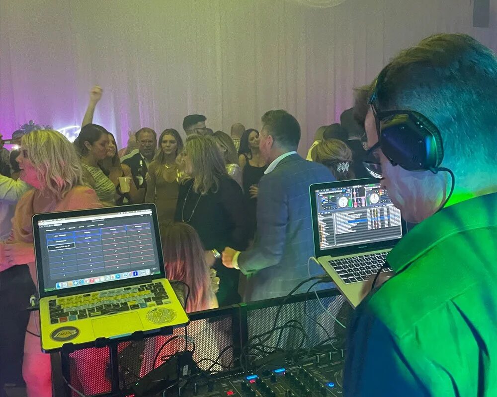 Champagne pour on a crowded dance floor